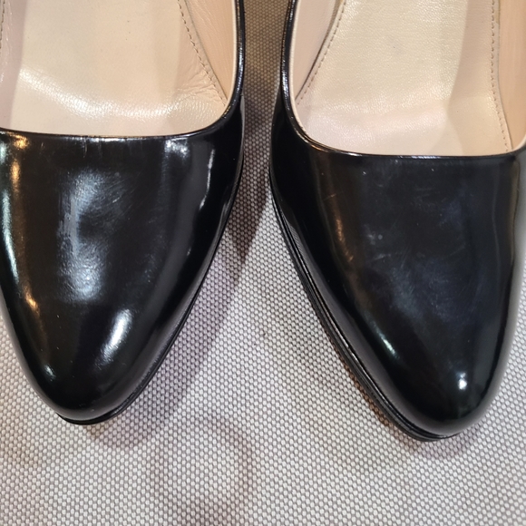 PRADA Patent Leather Pointed Toe Stiletto Heel Classic Platform Pump 36 - Picture 5 of 11